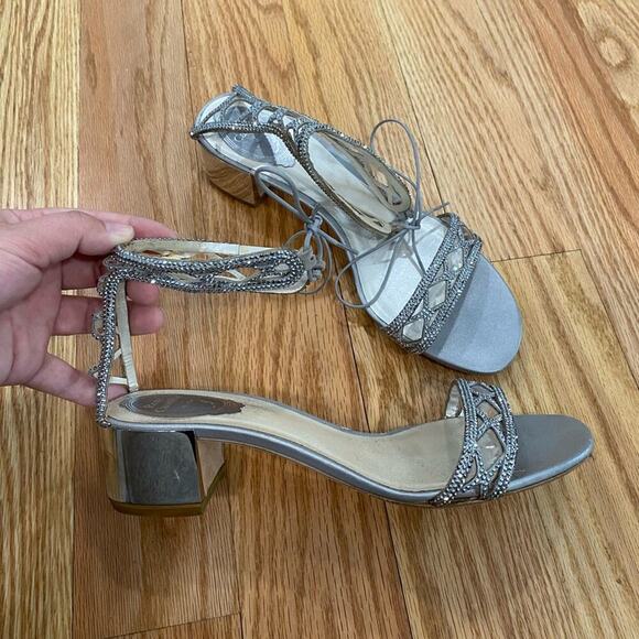 René Caovilla Leather Strappy Heel - Picture 1 of 8